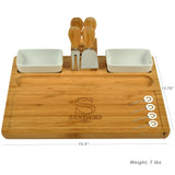 Custom Personalized Engraved Bamboo Cheese/Charcuterie Cutting Board with Ceramic Bowls, Cheese Tools & Cheese Markers-Designed & Quality Checked in Picnic at Ascot
