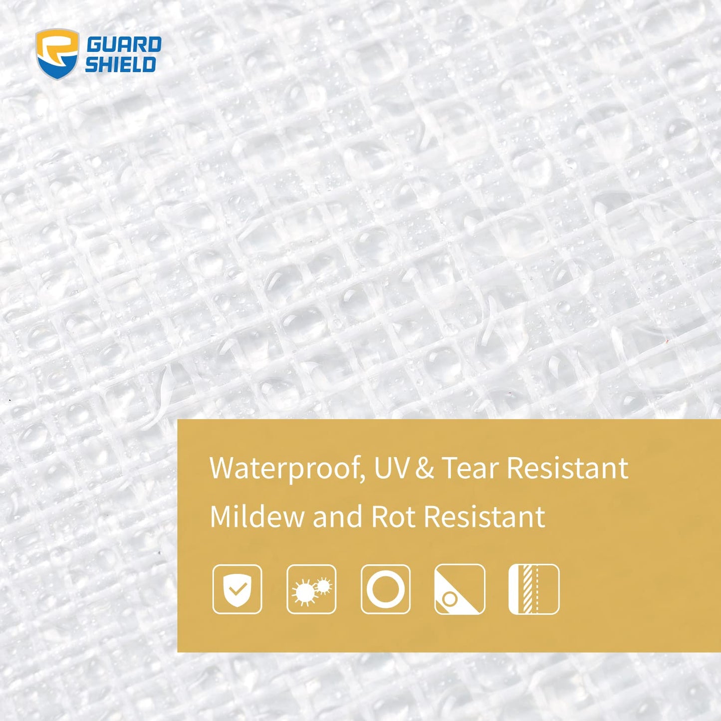 GUARD SHIELD Clear White Tarp Heavy Duty 20x40 Feet Waterproof for Greenhouse Outdoor Garden Poly Cover UV Resistant 3x3 Weave 10mil