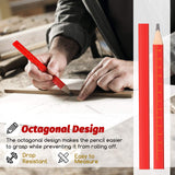 Zonon 100 Pieces Carpenter Pencils, Octagonal Red Hard Black Carpenter Pencils Construction Pencils for Woodworking Marking and Concrete Marking Zonon