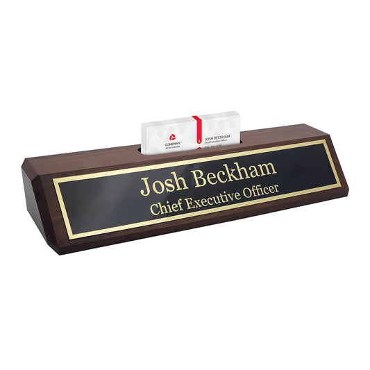 Engraving International Elegant Wood Name Plate for Desk | Custom Desk Name Plate Personalized Gift for Office, The Perfect Engraved Name Plaque - - WoodArtSupply