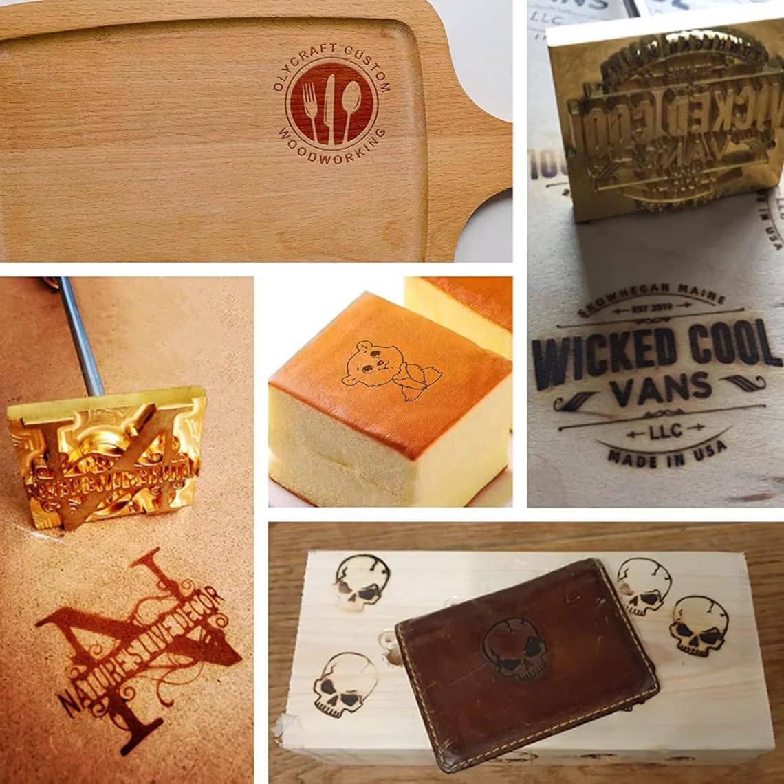 Custom Brass Branding Iron for Leather, Wood, and More - Personalised Metal Stamps CONNYAM