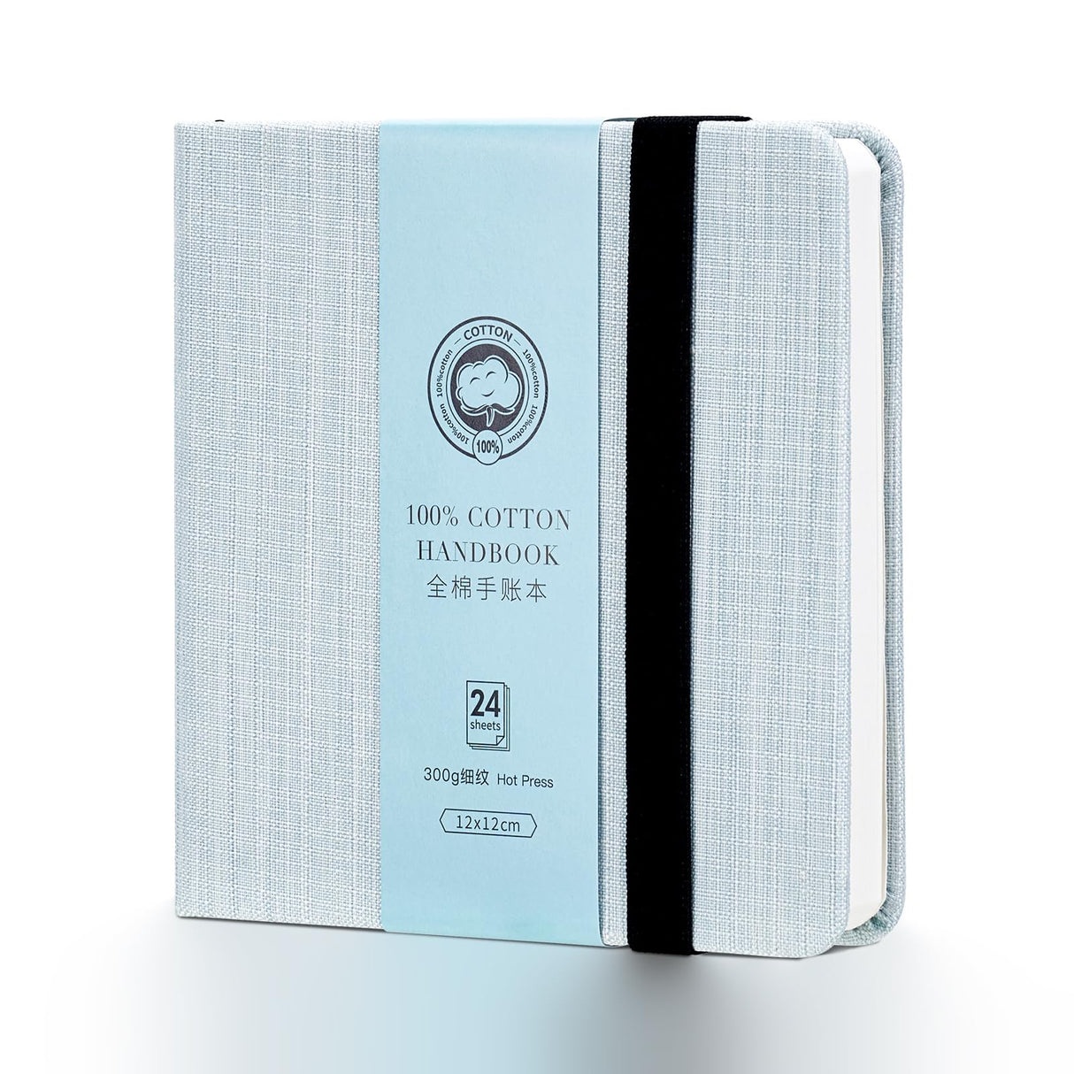 Lightwish Square Watercolor Journal,100% Cotton,300gsm/140lb,Acid-Free,24 Sheets Hot Press Watecolor Paper Sketchbook for Artists Adults Students,4.7 LIGHTWISH