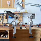 Table Vise,2 in 1 Universal Rotate 360° Work Clamp-On Vise,Table Vice with Electric Drill/Grinder Holder for Woodworking, Drilling, Sawing, Jewelry ZTUKOMN