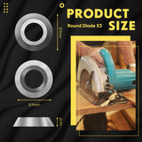 12 Pieces Tungsten Carbide Cutters Inserts Set for Wood Lathe Turning Tools Include 11 mm Square with Radius, 12 mm and 8.9 mm Round, 30 x 10 mm Zhehao