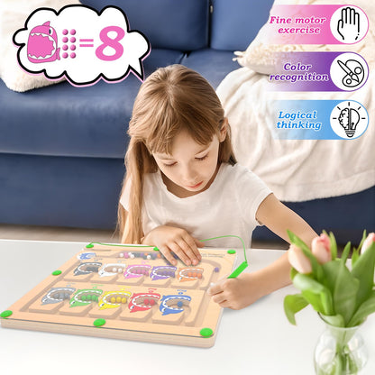  TOP BRIGHT Wooden Magnetic Wand Maze Board for 3 4 5