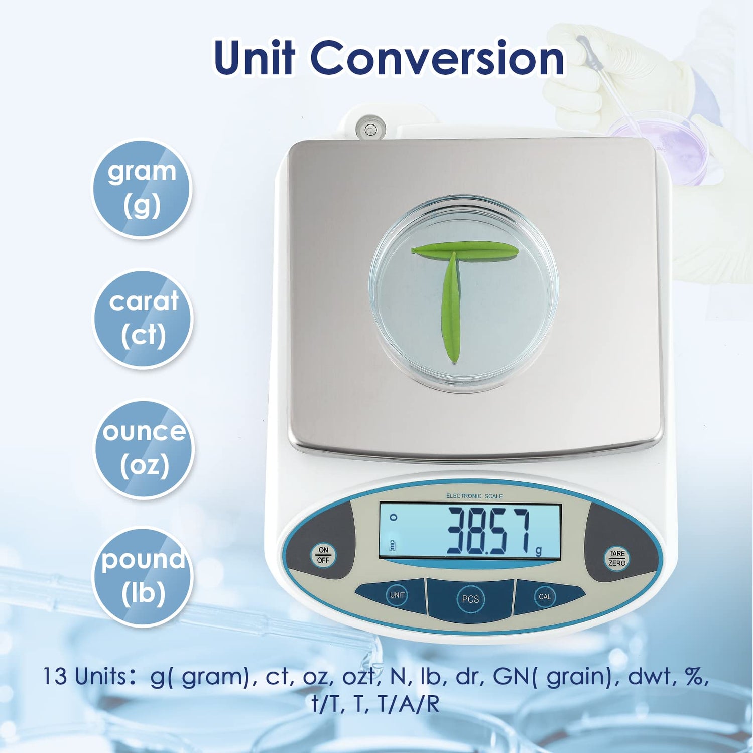 CGOLDENWALL Precision Lab Scale Digital Analytical Balance Laboratory Balance Jewelry Scale Scientific Scale 0.01g Accuracy 110V (5000g, 0.01g) CGOLDENWALL