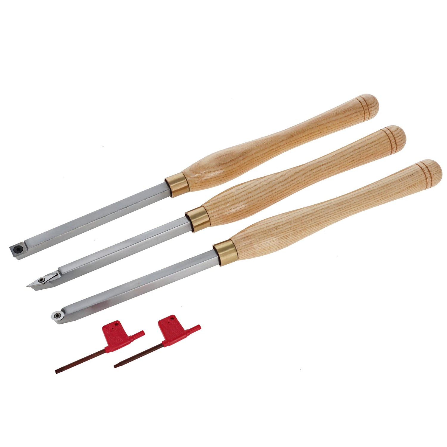 ABN Woodturning Carbide Lathe Tools - 3pc Long Handle Woodworking Texturing Carbide Tip Wood Turning Tools for Lathe ABN