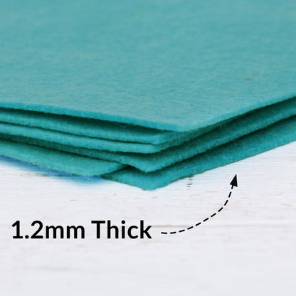 Threadart Premium Felt Sheets - 10 Sheets - 12" x 12" - Teal | Soft Wool-Like Feel | 1.2mm Thick Fabric for DIY Crafts, Sewing, Crafting Projects | - WoodArtSupply