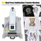 Swing Away Heat Press Machine with Digital Control, 15x15 inch Heat Press Machine for T Shirts Printing Machine Manual Sublimation Transfer Printer Gworobie