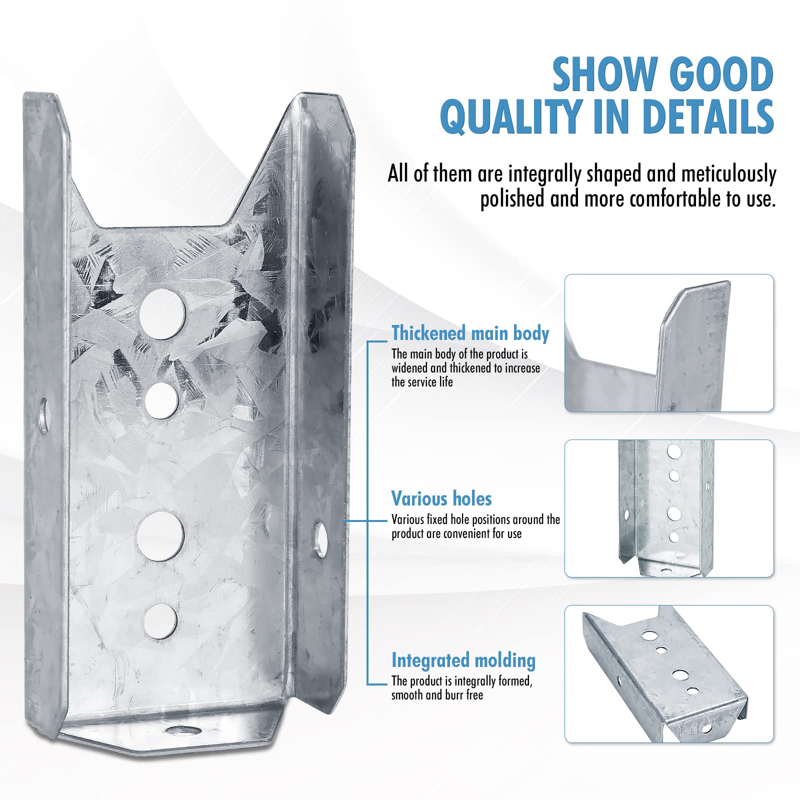 LukLoy Fence Bracket Repair Kit 10 Pack Galvanized 2x4 Brackets for Wood Rail Includes 70pcs 304 Stainless Steel Screws - WoodArtSupply