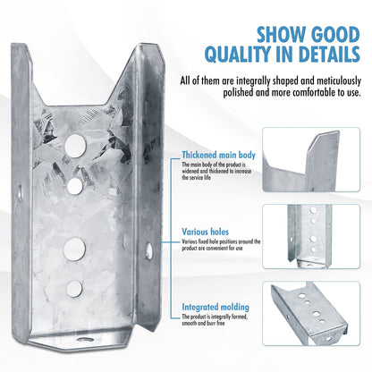 LukLoy Fence Bracket Repair Kit 10 Pack Galvanized 2x4 Brackets for Wood Rail Includes 70pcs 304 Stainless Steel Screws - WoodArtSupply