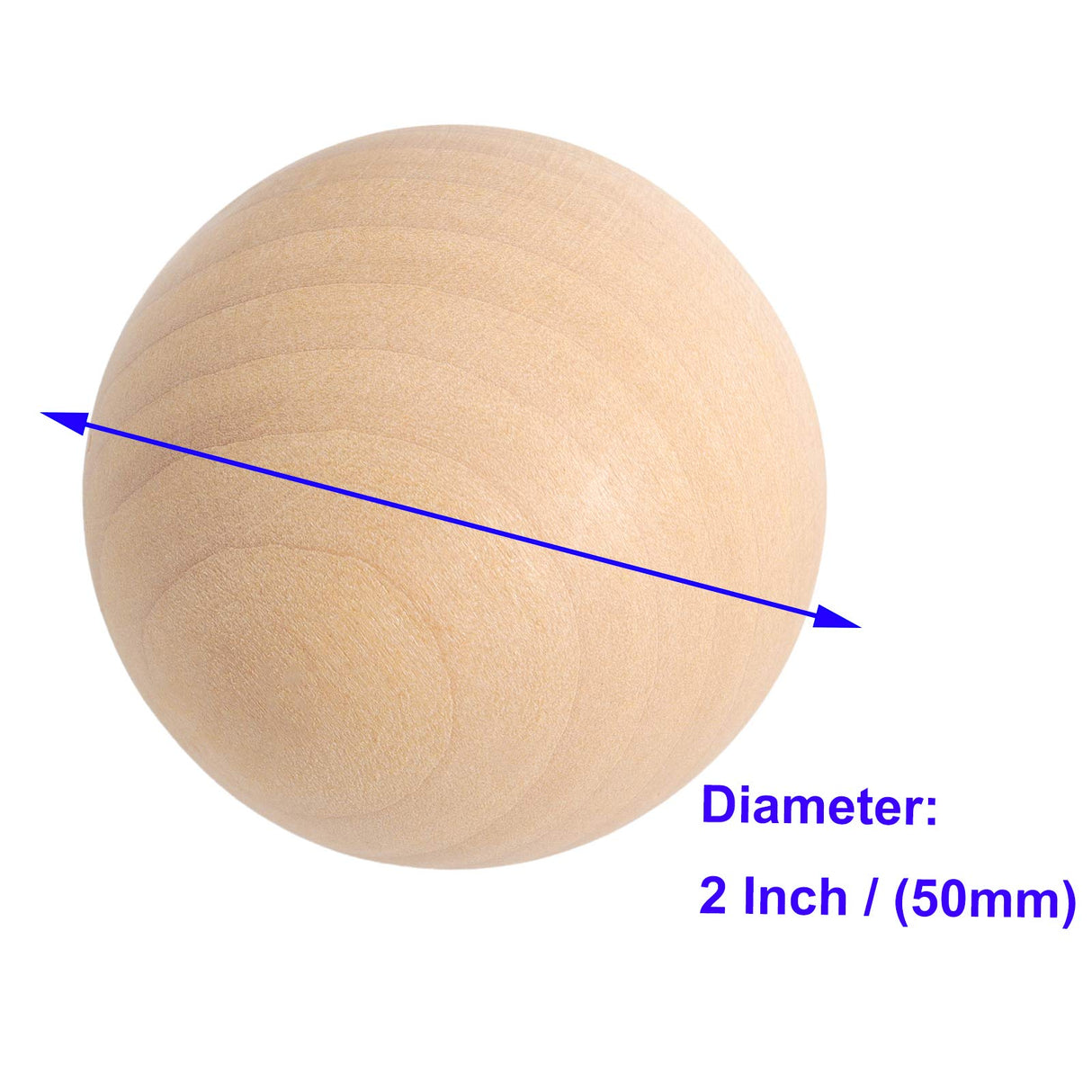 KOHAND 30 Pack Wood Round Ball, 2 Inch Natural Wood Ball for Craft, Unfinished Wooden Round Balls for DIY Art Craft Jewelry Making Building Design KOHAND