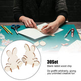 90Pcs Wooden Bunny Cutouts Rabbit Wood Chip Unfinished Craft DIY Home Decoration 3D Ornament Blank for Graffiti Smooth Hztyyier