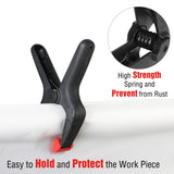 WORKPRO 16-Piece Nylon Spring Clamp Set-4pc 6-1/2", 6pc 4-1/2" , 6pc 3-3/8", for Woodworking, Photography Studios and DIY Works, Black WORKPRO