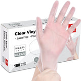 Schneider Clear Vinyl Exam Gloves, 4-mil, Medium 100-ct Box, Latex-Free, Rubber Disposable Gloves For Medical, Cleaning , Food Prep, Food Safe, Schneider