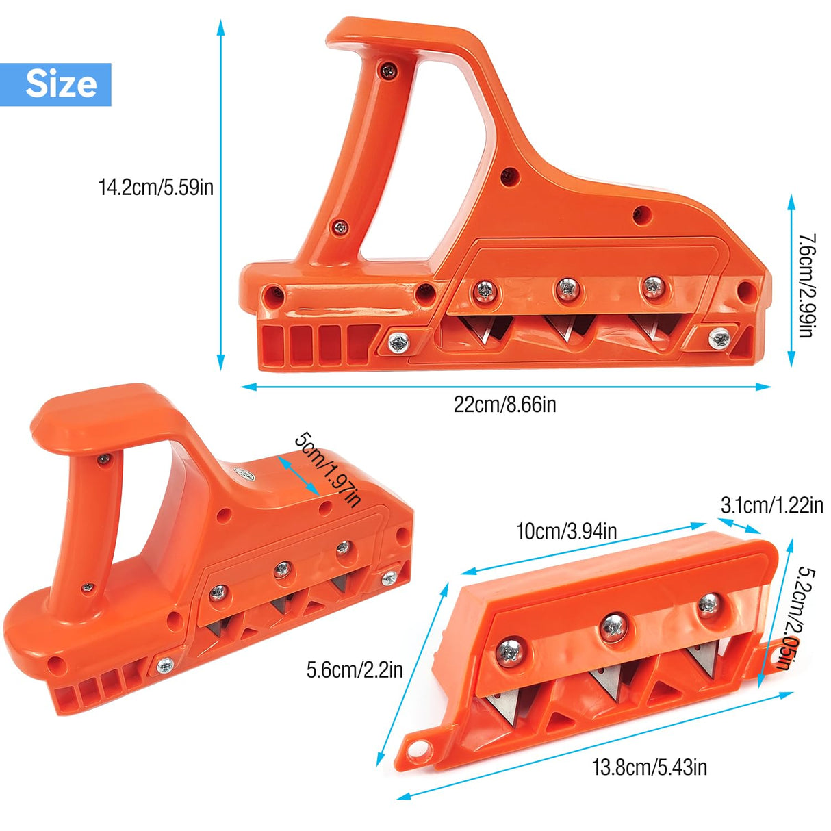 JEEJINYAN 45+60 Degree Woodworking Gypsum Board Planer Tool, Gypsum Board Hand Plane with Blades, Hand Plane Gypsum Board Cutting Tool for Cutting JEEJINYAN