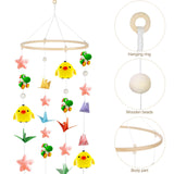 Baby Mobile DIY Kit Nursery Wooden Frame Mobile Crib Bed Bell Ceiling Wooden Wind Chime Hanging DIY Wooden Frame Ornaments Handmade Kit Round Wind Yalikop