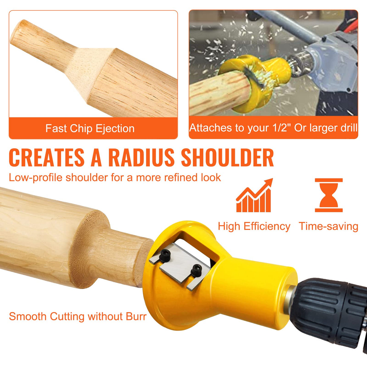 VEVOR Tenon Cutter, 1.5" / 38 mm Diameter, with Dual Straight Blades & Button Screws Home Master Kit, Premium Aluminum & Steel Log Furniture Cutter, VEVOR