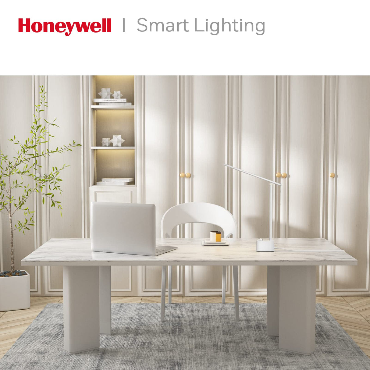 Honeywell HWT-H01 LED Desk Lamp Dimmable Table Lamp with USB A+C Dual Charging Port Eye-Caring Foldable Desk Light with 3 Color Modes for Home Office Honeywell