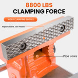 Forward 8-Inch Bench Vise Ductile Iron with Channel Steel and 360-Degree Swivel Base HY-30808-8In (8") Forward