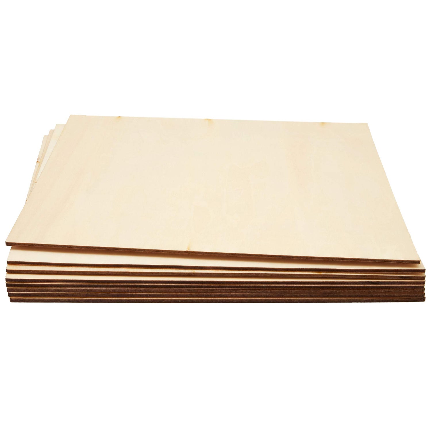 Thin Basswood Sheets, Wood Squares for Crafts 10x10, 3mm Plywood for Laser Cutting, Wood Burning (8 Pack) Bright Creations