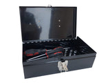 Workington Portable Carpenter Metal Tool Box with Latch, Small Parts Box, Sockets Storage Box Organizer 4002 Black Workington
