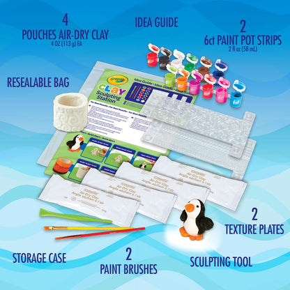 Crayola Clay Sculpting Station, Art Set for Kids, Gift for Ages 6, 7, 8, 9 - WoodArtSupply