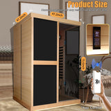 OUTEXER Infrared Sauna 1980W Wooden Saunas Home Spa Room Canadian Hemlock Wood Low-EMF Indoor Saunas with APP Control for Two Person OUTEXER