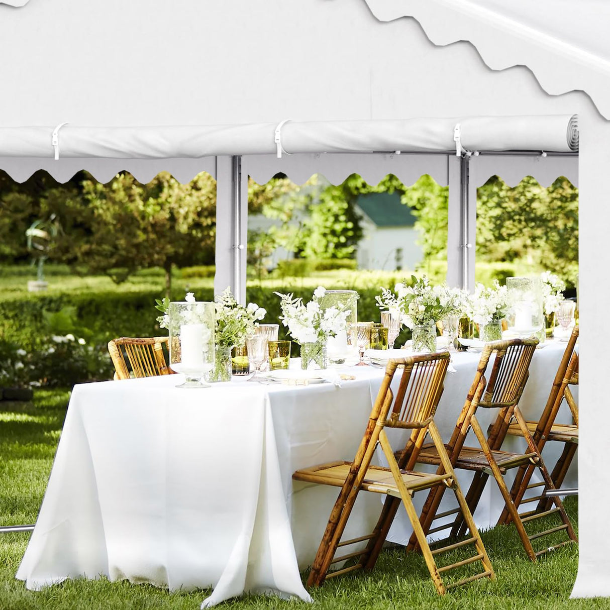 GREEN PARTY 20x40FT Party Tent Heavy Duty, Large Wedding Event Shelters with 7 Carry Bags & Removable Sidewalls, Outdoor Canopy Gazebo Commercial GREEN PARTY