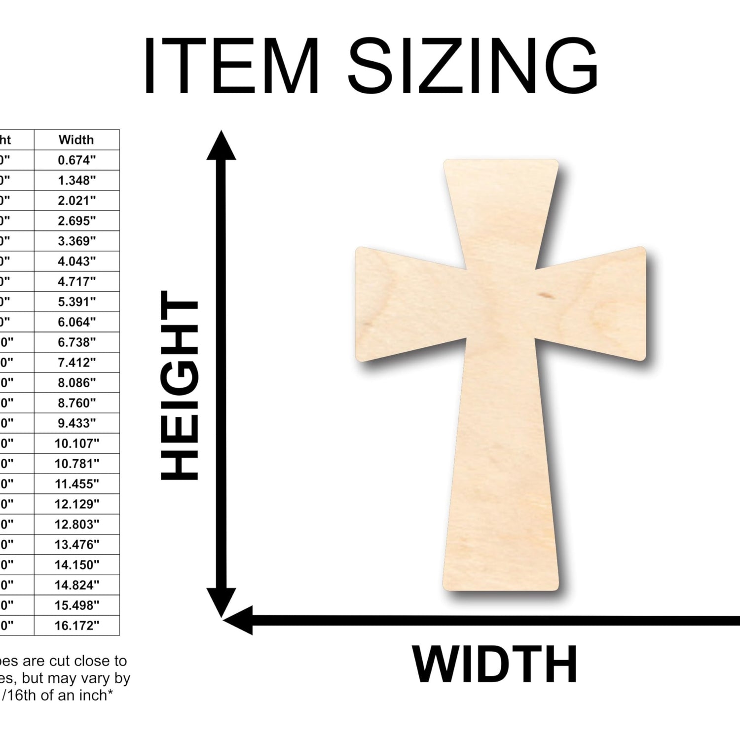 Unfinished Wood Germanic Cross Shape - Craft - up to 36" DIY 12" / 1/4" 24 Hour Crafts