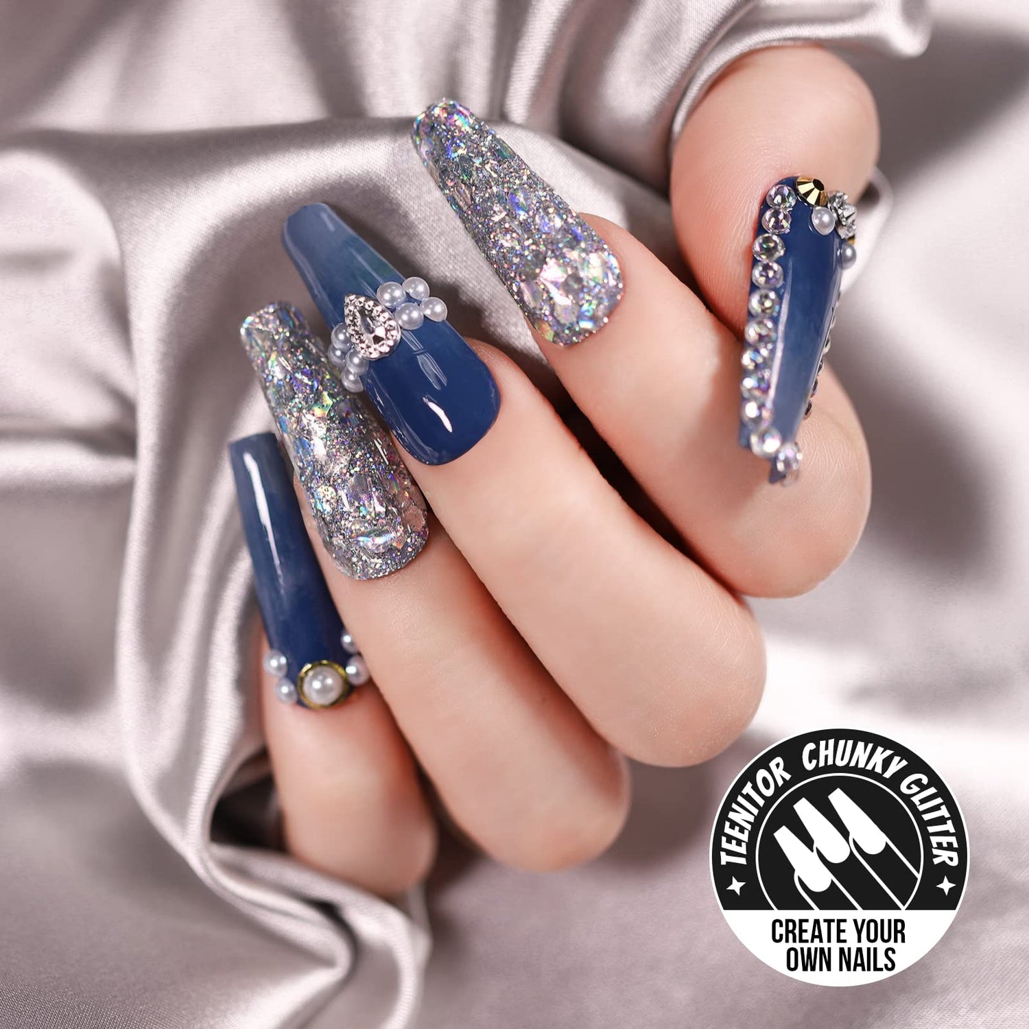 Teenitor Glitter, Fine Glitters and Holographic Chunky Glitters,Glitter for Nails, Glitter Slime, Assorted Glitter, Festival Glitter for Nail Face Teenitor