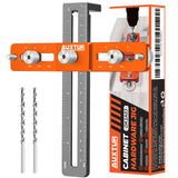 AUXTUR Cabinet Hardware Jig, Adjustable Cabinet Handle Template Tool with Alignment Hole, Punch Locator Drill Guide for Knobs,Handles and Pulls, AUXTUR