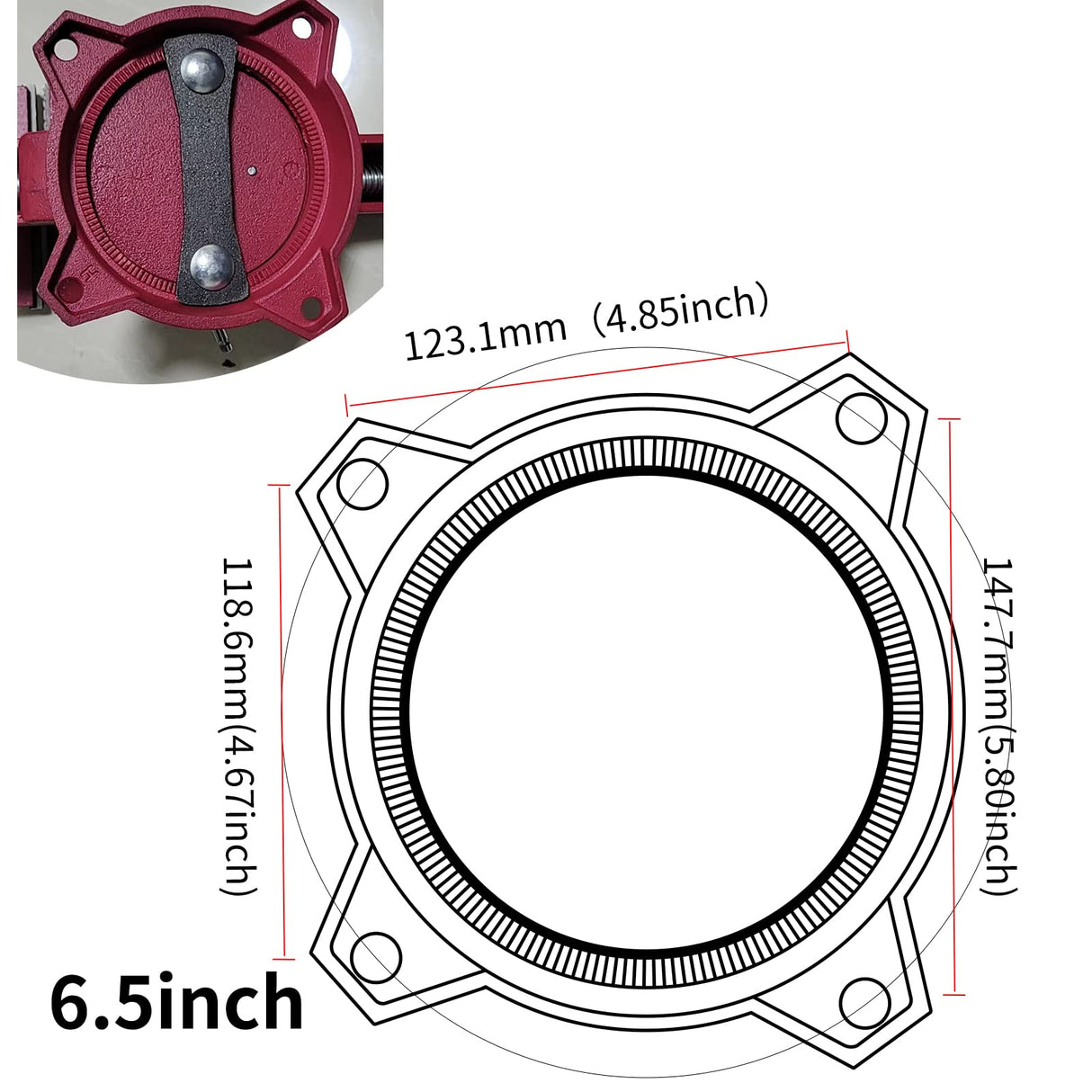 COGNATIVE 6.5" Heavy-Duty Ductile Iron Bench Vise 360° Swivel Bench Vise with Anvil, Red COGNATIVE