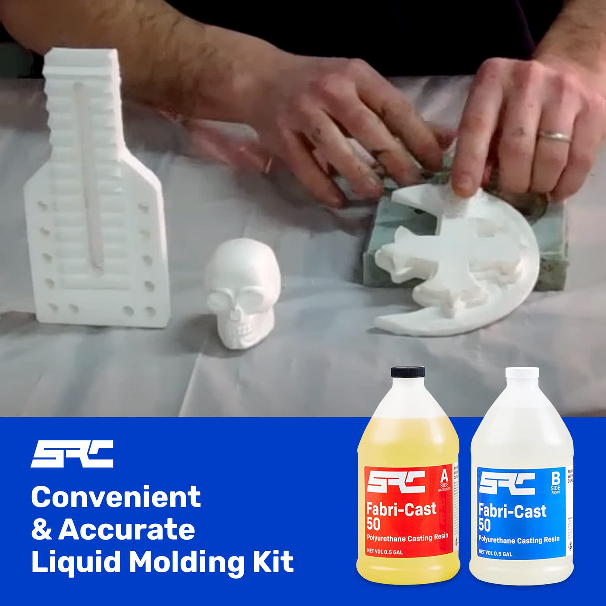 Specialty Resin & Chemical Fabri-Cast 50 [1 Gallon Kit] | 2-Part Polyurethane Casting Resin for Models, Figurines, and Sculptures | Beginner Liquid SPRESIN