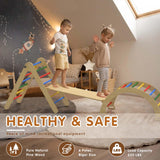 5 in 1 Pikler Triangle Set, Wooden Montessori Climbing Toys, Toddler Indoor Playground, Foldable Baby Climbing Toys, Kids Jungle Gym with Ramp, Arche Wanmwill