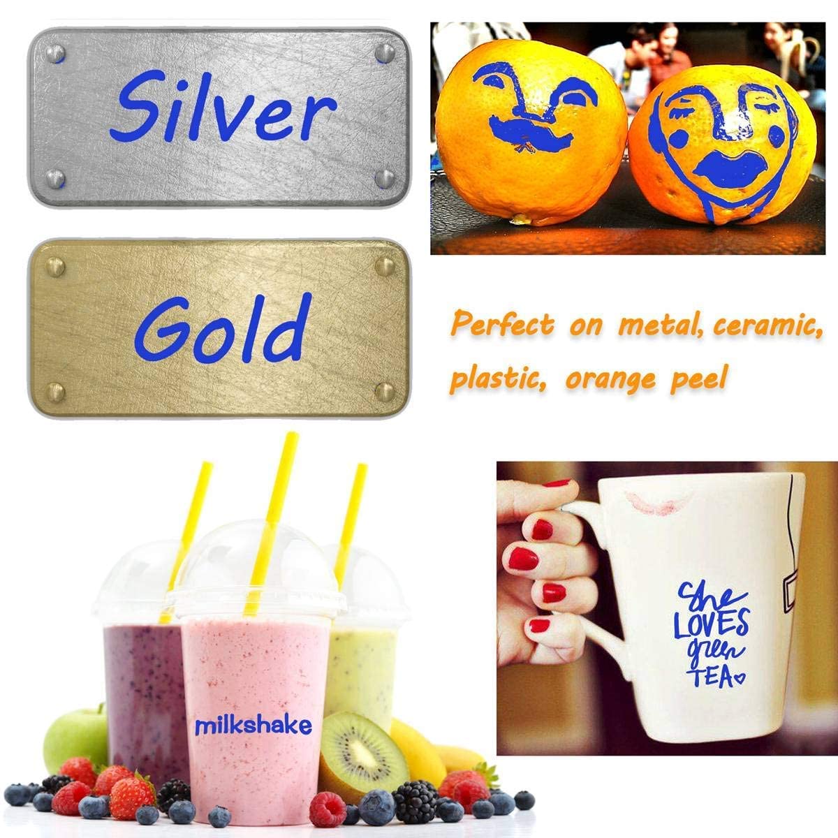 Shuttle Art Permanent Markers Bundle, 30 Pack Black and 30 Pack Blue Permanent Marker set,Fine Point, Works on Plastic,Wood,Stone,Metal and Glass for Shuttle Art