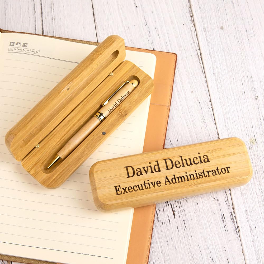 Getname Necklace Personalized Pen Pen Case Set Graduation Gift Custom Engraved Ballpoint Pen Set Gift for Student Teacher Doctor Lawyer Engraved Pen - WoodArtSupply