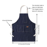 eywlwaar Denim Apron with 3 Pockets Unisex Jean Apron Adjustable Bib Apron for Work Kitchen Cooking 30.3 "x 26.57" Blue eywlwaar