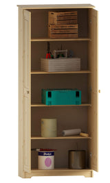 Solid Wood Unfinished Tall Pantry Cabinet with Adjustable Shelves and 2 Doors From the Tree Furniture