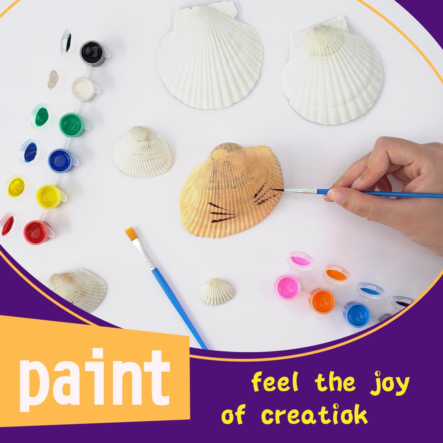 AluAbi Kids Sea Shell Painting Kit, Glow in The Dark Activities, Arts & Crafts Gifts for Boys and Girls Ages 4-12, Creative Art Activity Gift Toys AluAbi