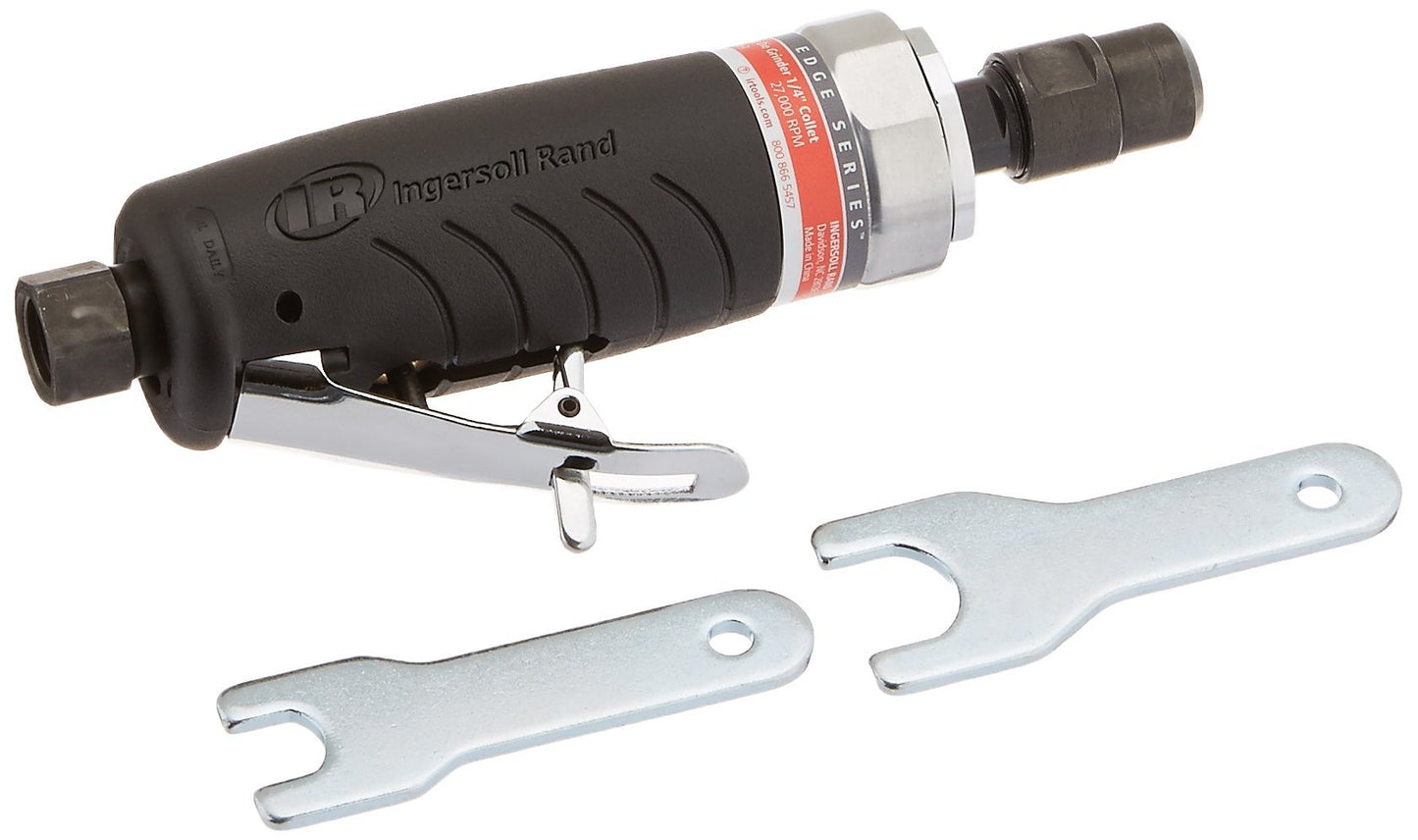 Ingersoll Rand 3107G Air Die Grinder Edge Series – 1/4", Heavy Duty, Straight, Ergonomic Grip, Ball Bearing Construction, Lightweight Tool, Black - WoodArtSupply