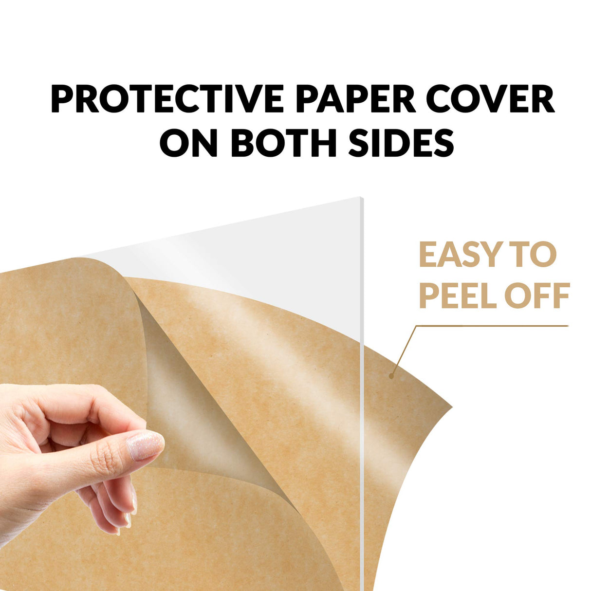 SimbaLux Acrylic Sheet Clear Cast Plexiglass 12” x 12” Square Panel 1/8” Thick (3mm) Pack of 2 Transparent Plastic Plexi Glass Board with Protective SimbaLux