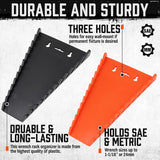 HORUSDY Magnetic Wrench Organizer, 2-Pack Magnetic Wrench Holder, SAE(1/4" - 1/16") and Metric(6mm-24mm) HORUSDY