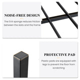 SHA CERLIN 14-Inch Queen Metal Platform Bed Frame with Rustic Wooden Headboard and Footboard SHA CERLIN