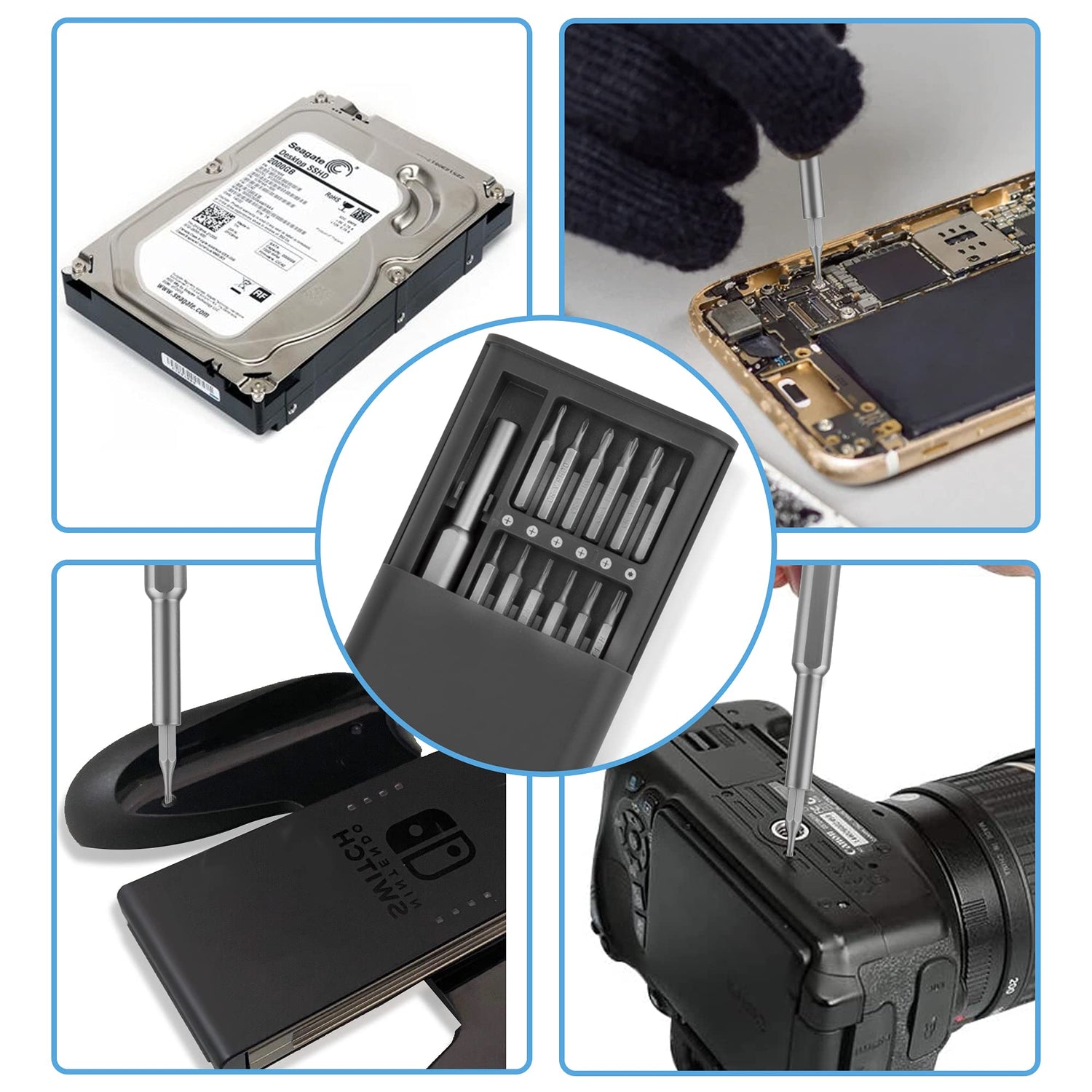 XOOL Precision Screwdriver Set Magnetic, 25 in 1 with 24 Piece Small Screwdriver Set, Mini Pocket Screwdriver kit Magnetic for Computer/Xbox/ PS3/ XOOL