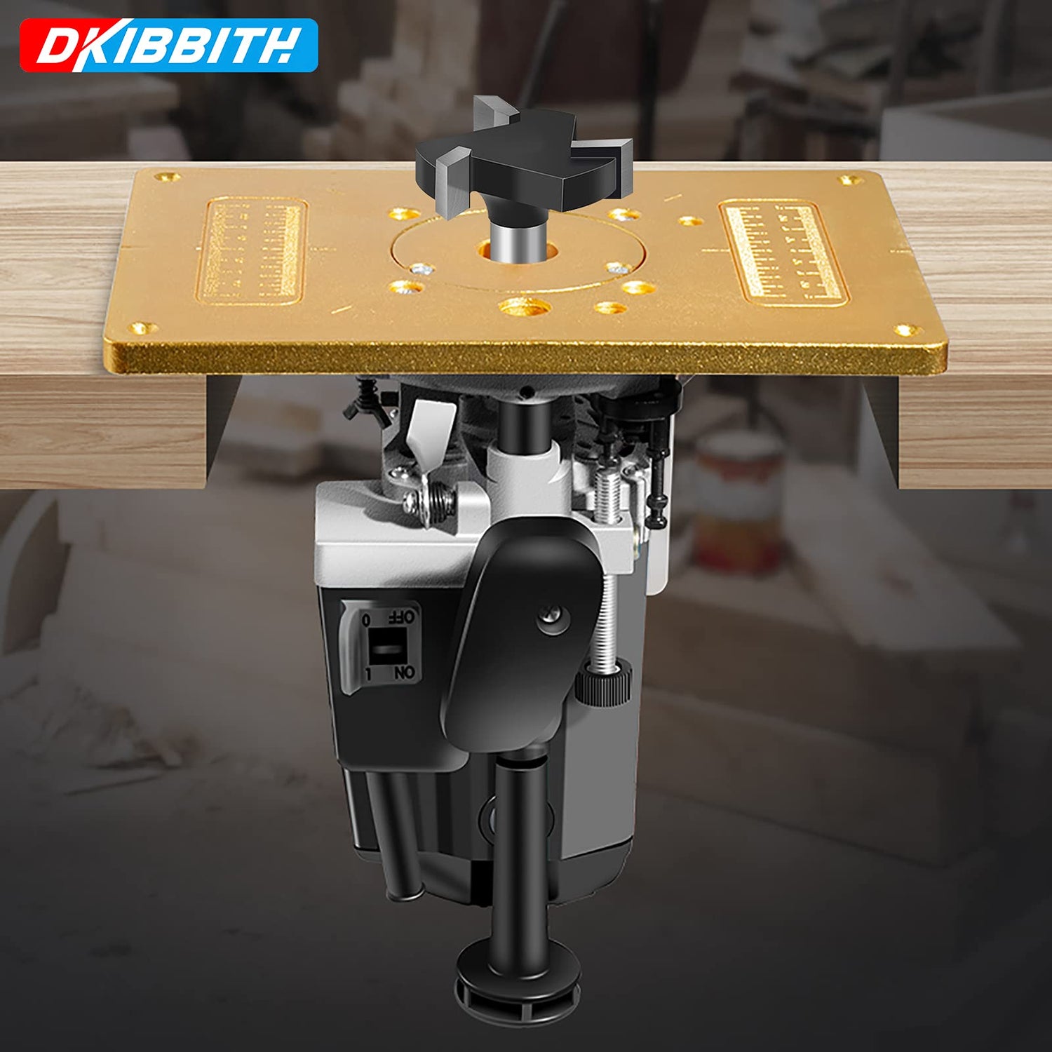 CNC Spoilboard Surfacing Router Bits, 1/4“ Shank 1” Cutting Diameter Dado and Planer Router Bits Spoilboard Cutter with Removable Inserts, Carbide DKIBBITH