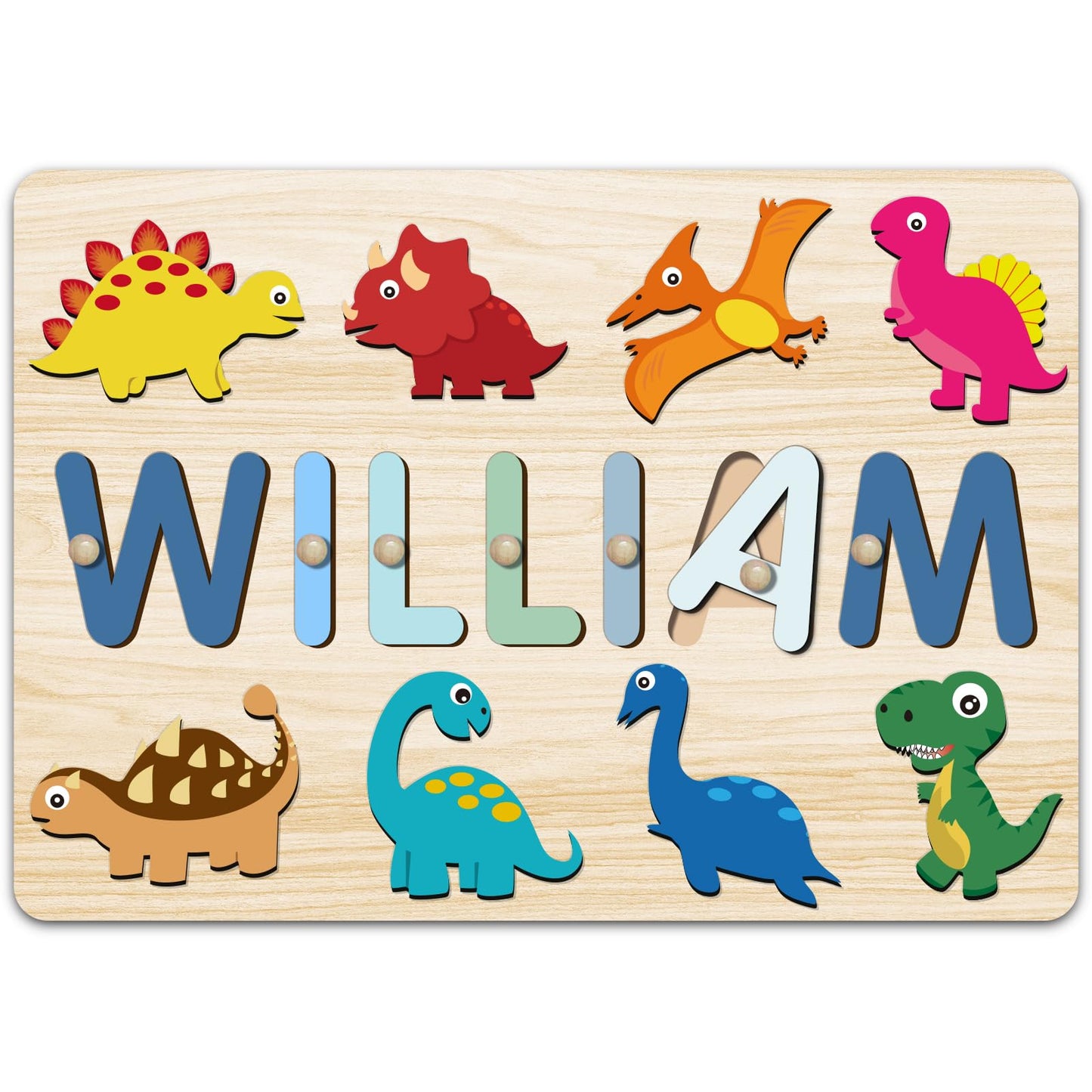 OELTTG Name Puzzle for Kids Personalized, 1st Birthday Gifts,Custom Baby Easter Gifts, Toddler Wooden Puzzles, Early Learning Toys for Baby Boy or - WoodArtSupply