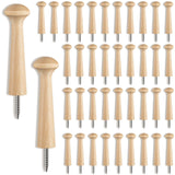 Jetec Wooden Shaker Peg Wood Screw-on Shaker Pegs 2.9 Inch Long Unfinished Wood Shaker Racks for Hanging Clothes Hats Towel and More DIY Paint Color Jetec