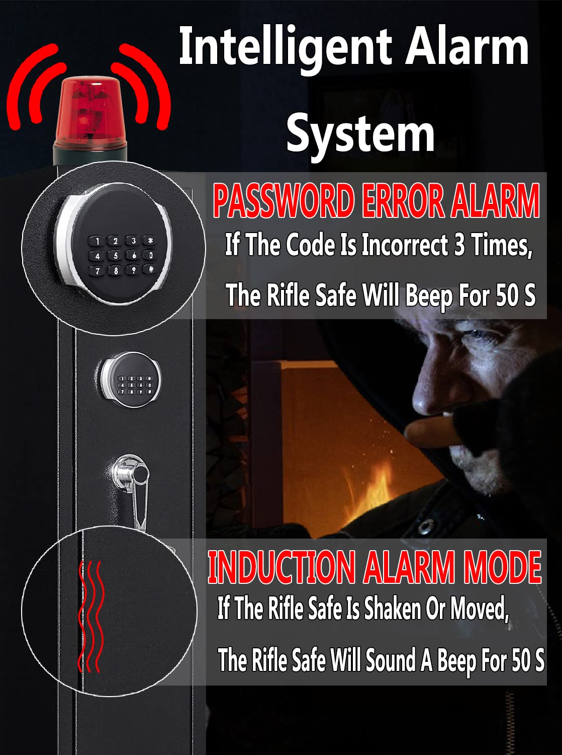 KAER 2-Gun Safes for Home Rifle and Pistols Electronic Gun Security Cabinet Quick Access Gun Rifle Gun Security Cabinet Safes Gun Cabinet for KAER