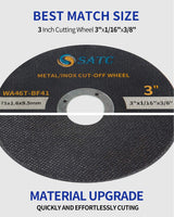 S SATC Grinder Wheel 25 PCS Cut Off Wheels 3 Inch Cut Off Wheel 3"x1/16"x3/8" Fits Any Angle Grinder Air Tool S SATC